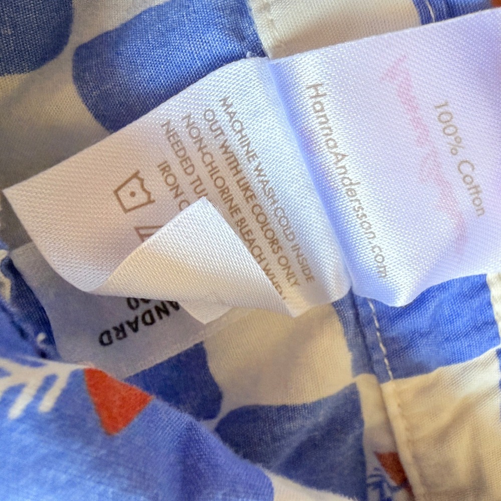 Hanna Andersson Toddler Checkered Heart Coveralls Romper, Blue White Red, 3T - Picture 9 of 9